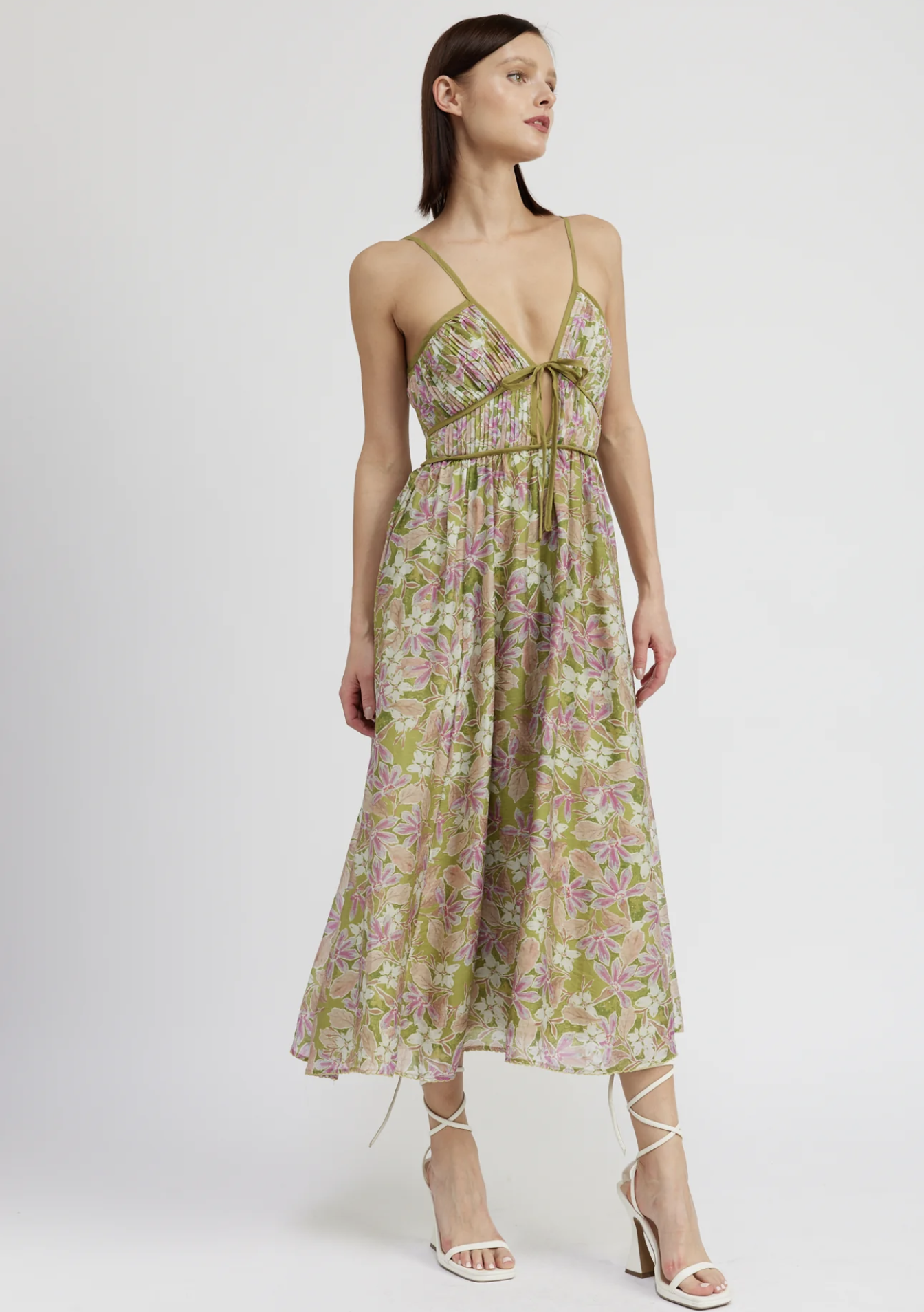 Sedna Midi Dress - Olive Pink