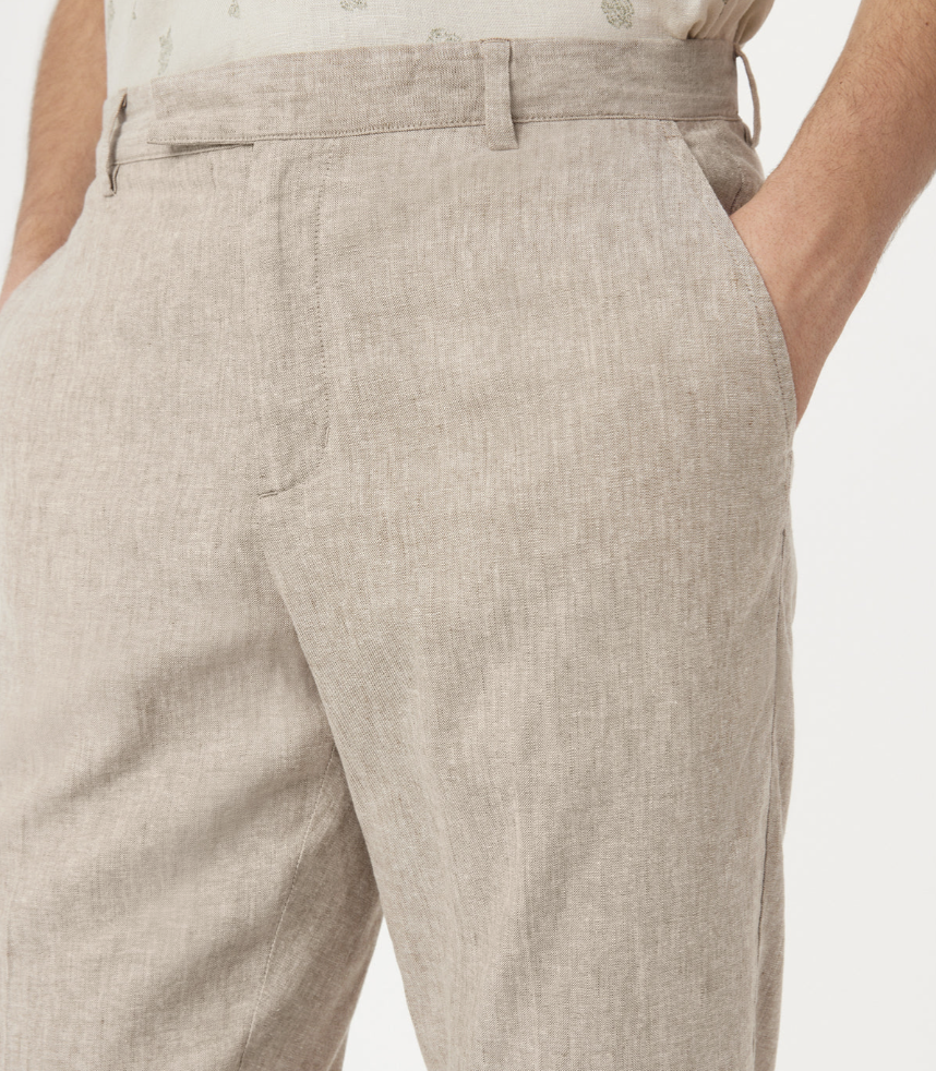 Colin Tapered Linen Pant - Hazel