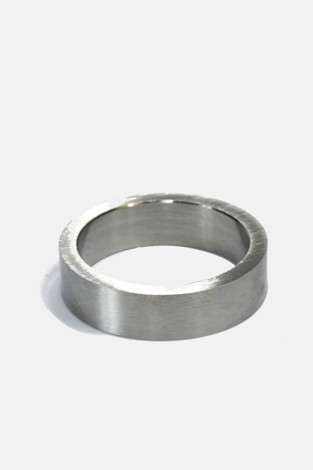 Silver ring on a white background