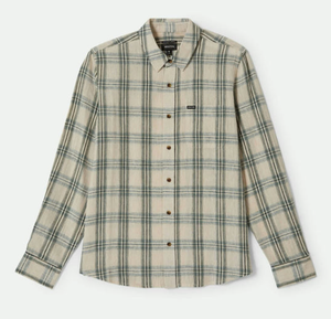 Charter Linen Blend L/S Shirt - Off White/Ivy Green