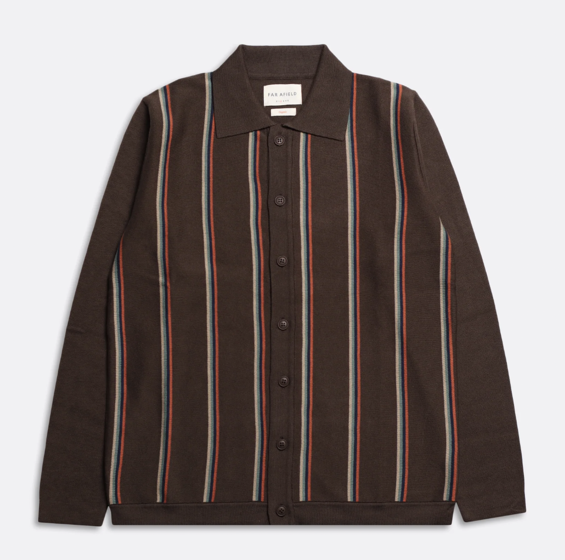 Zigger Cardigan - Slate Brown Kuki Stripe