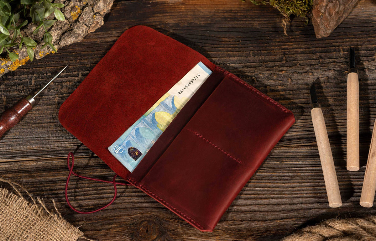 Leather Passport Holder With Strap