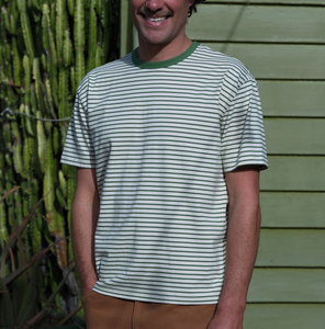 Striped Heavy Tee - Green/Natural