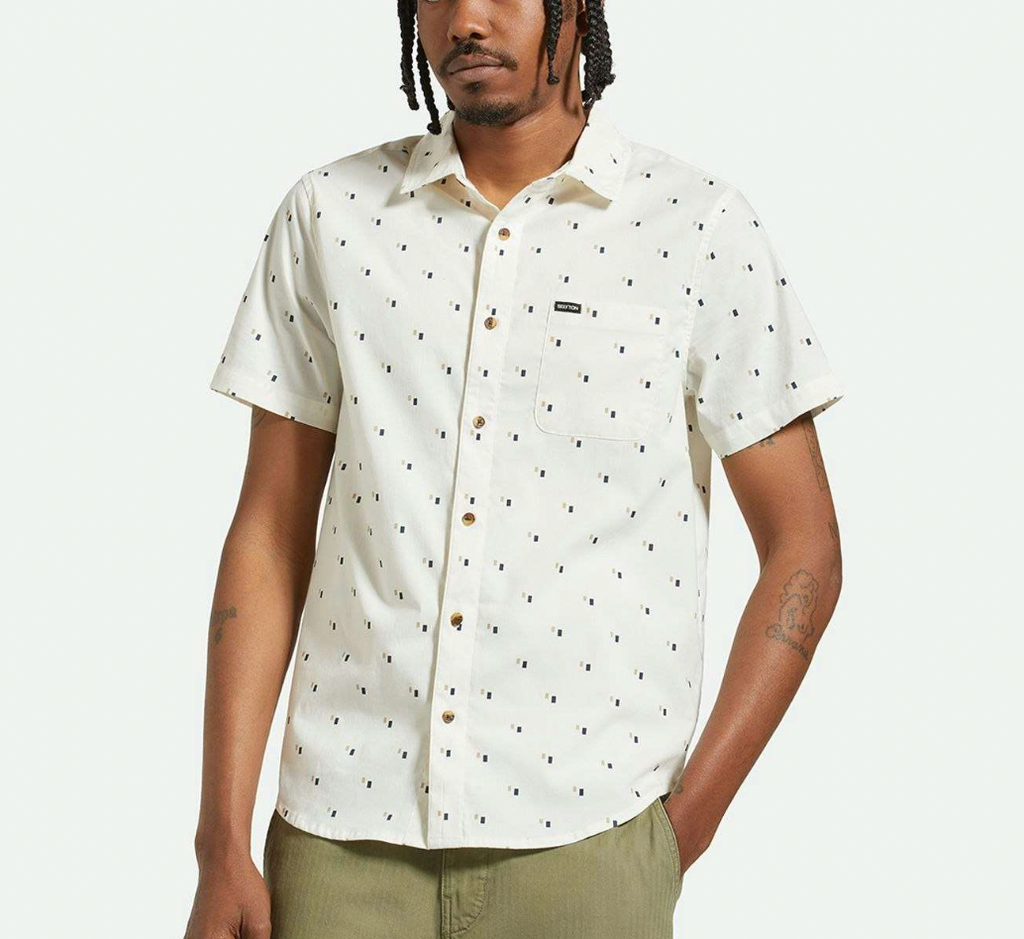 Charter Print S/S Shirt - Off White/Tipping Square