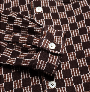 Hiro Shirt - Slate Brown Criss-Cross Check