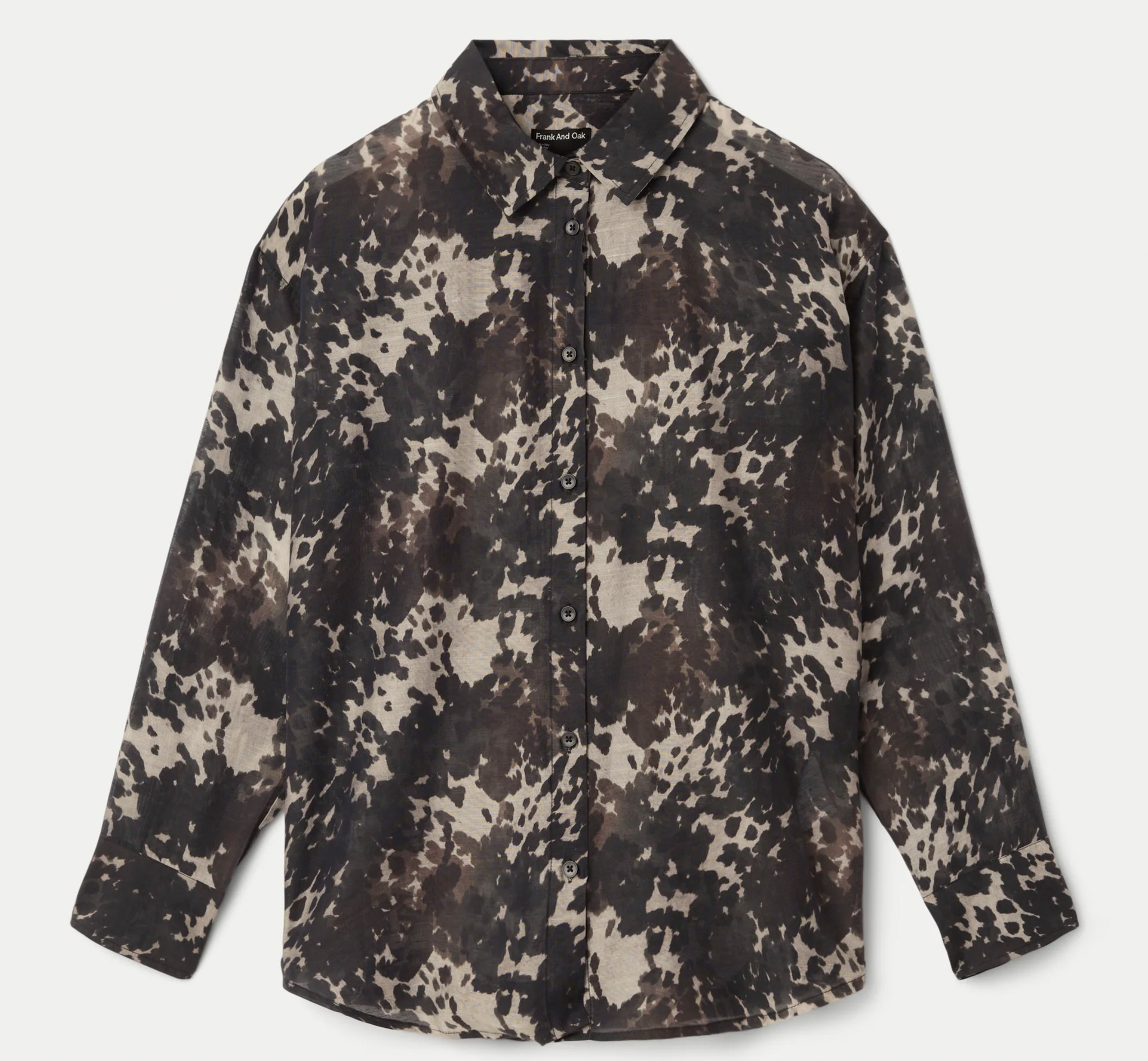 Printed Sheer Shirt - Black