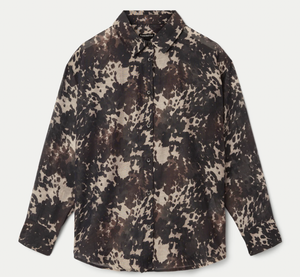 Printed Sheer Shirt - Black