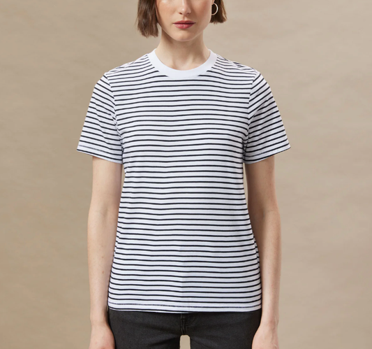 Striped Essential Tee - Snow White