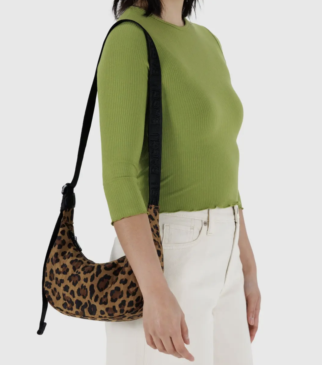 Small Nylon Crescent - Leopard