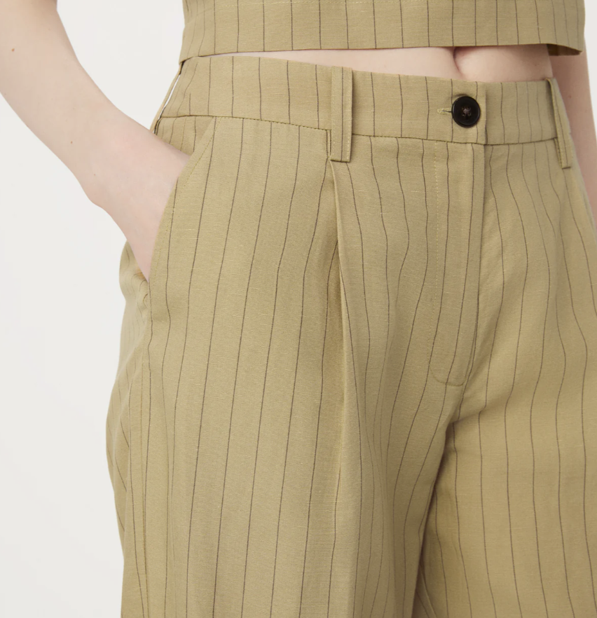 Annie Straight Loose Pant - Cream Yellow