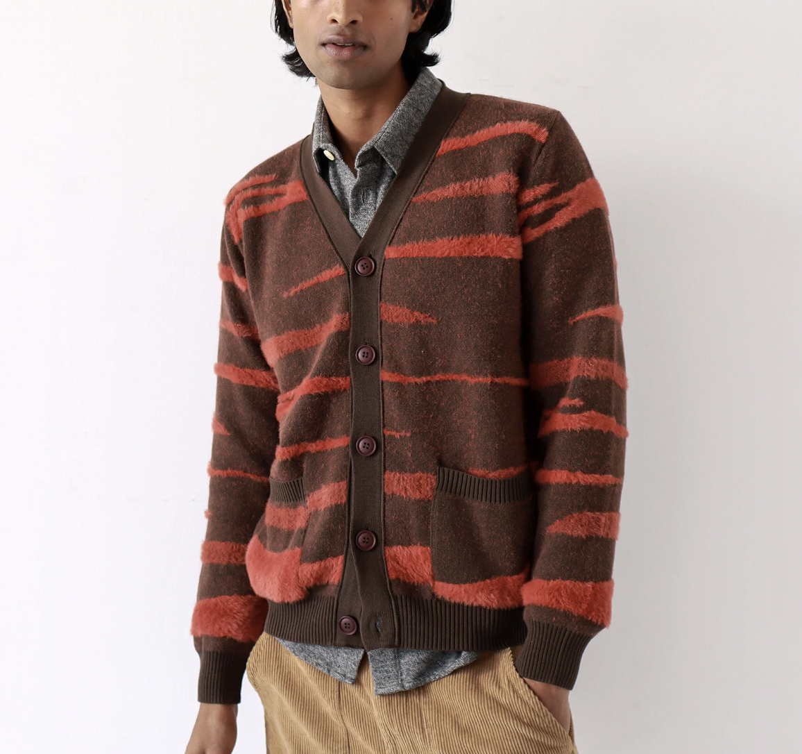 Buckley Cardigan - Brown Landscape Repeat