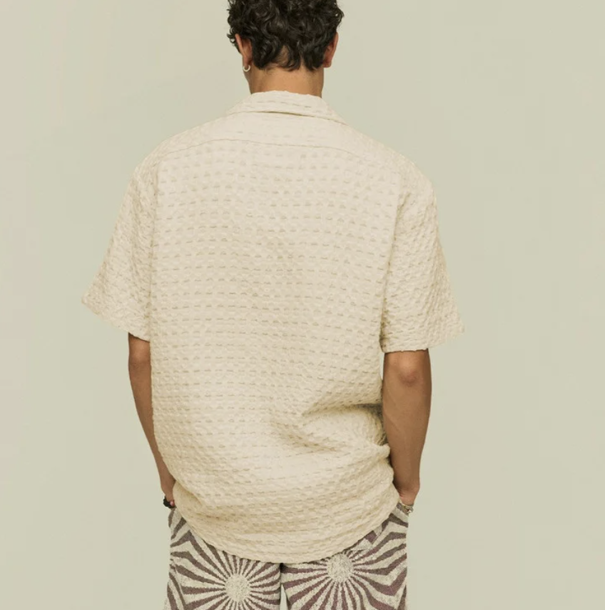 Cuba Waffle Shirt - Ecru