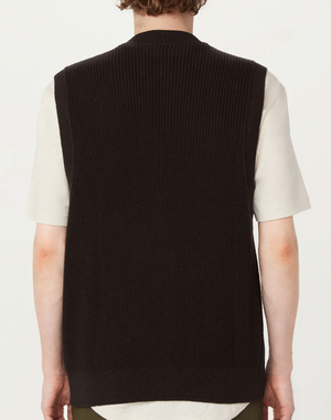 Ribbed Sweater Vest - Dark Chocolate