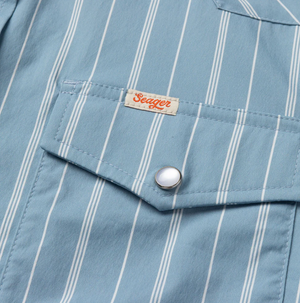 El Ranchero S/S Shirt - Slate Blue Stripe