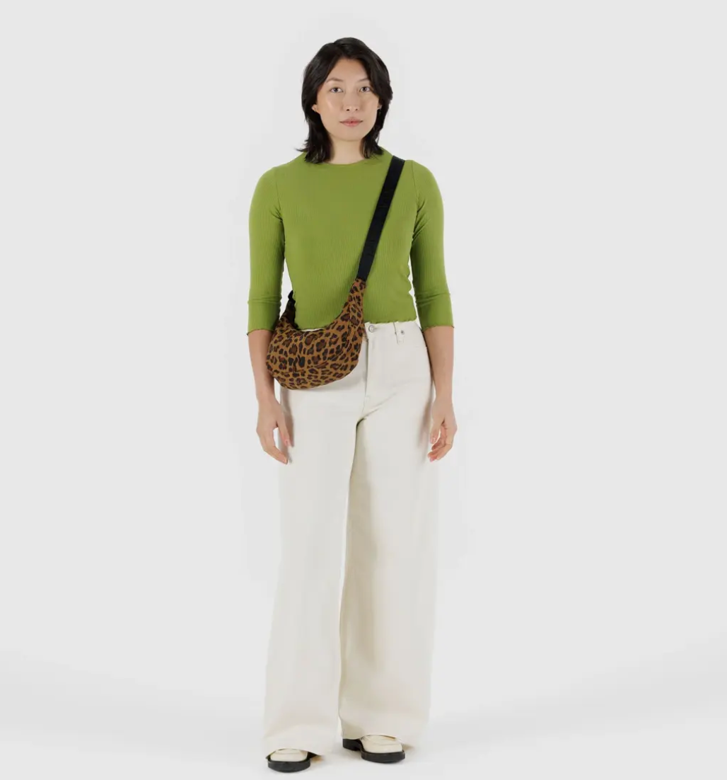 Small Nylon Crescent - Leopard