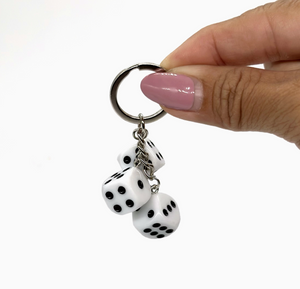 Triple Dice Key Chain - White