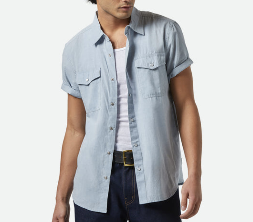 Wayne Western Shirt - Medium Blue