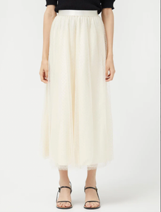 Tulle Midi Skirt - White