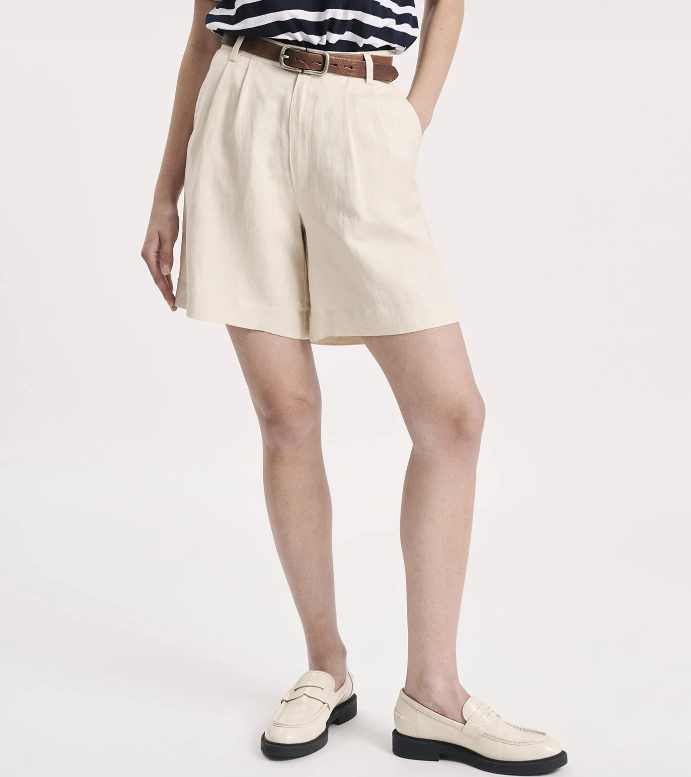 Horizon Linen Short - Biscuit