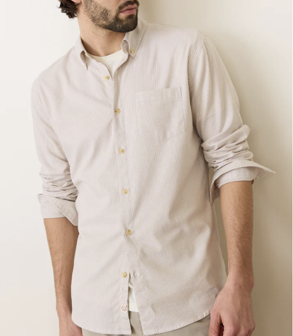California Oxford Shirt - Warm/Cream Stripe