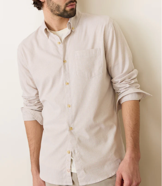 California Oxford Shirt - Warm/Cream Stripe
