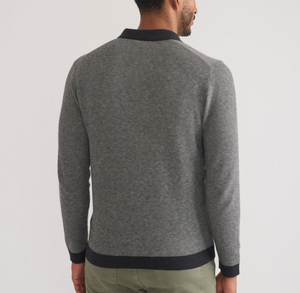 Liam L/S Sweater Polo - Charcoal