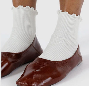 Lettuce Edge Socks - White