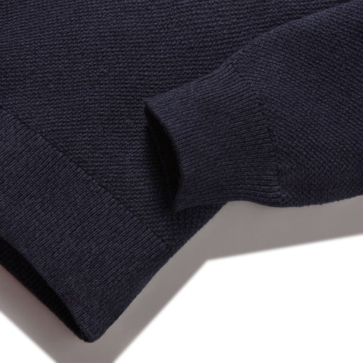 ERNEST COTTON CASHMERE CREW - NAVY