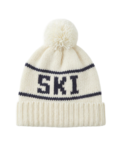 Marine Layer Ski Pom Beanie - Cream One Size