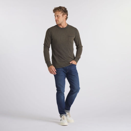 HEWITT GARMENT DYED POCKET TEE - WASHED BLACK
