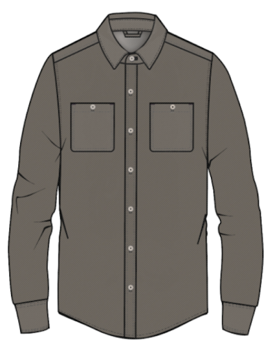 Pacifica Stretch Twill Overshirt - Brown