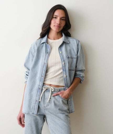 Jane Relaxed Denim Shirt - Medium Wash