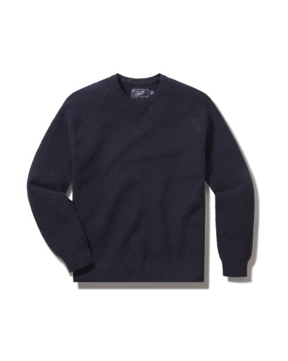 ERNEST COTTON CASHMERE CREW - NAVY