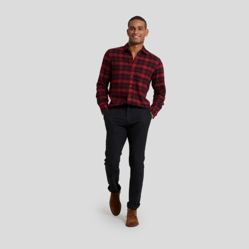 MATHESON HEAVY TWILL STRETCH WOOL PANTS (SLIM FIT) - CHARCOAL
