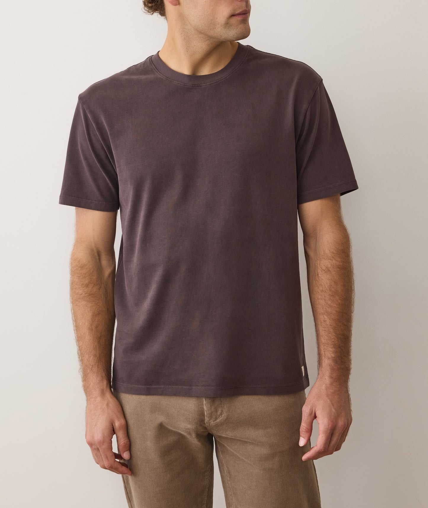 Coffee Relaxed Cloud 9 Sueded Jersey Tee