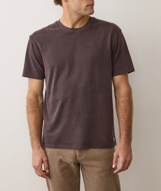 Coffee Relaxed Cloud 9 Sueded Jersey Tee