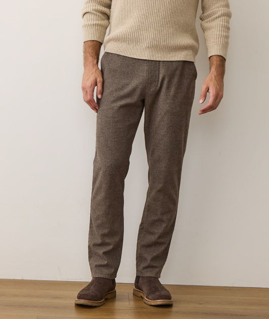 Dark Taupe Saturday Houndstooth Chino - Slim Straight