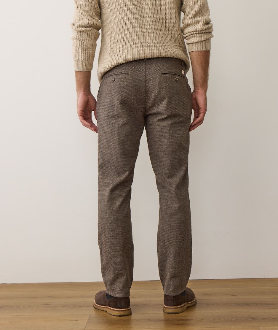 Saturday Houndstooth Chino - Slim Straight - Dark Taupe