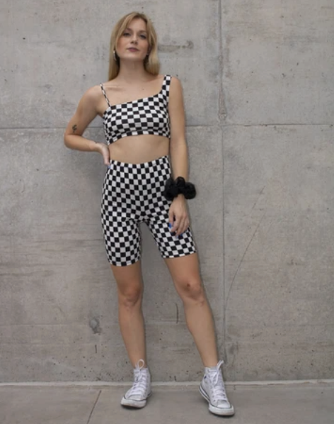Maddy Bike Shorts - Checkered