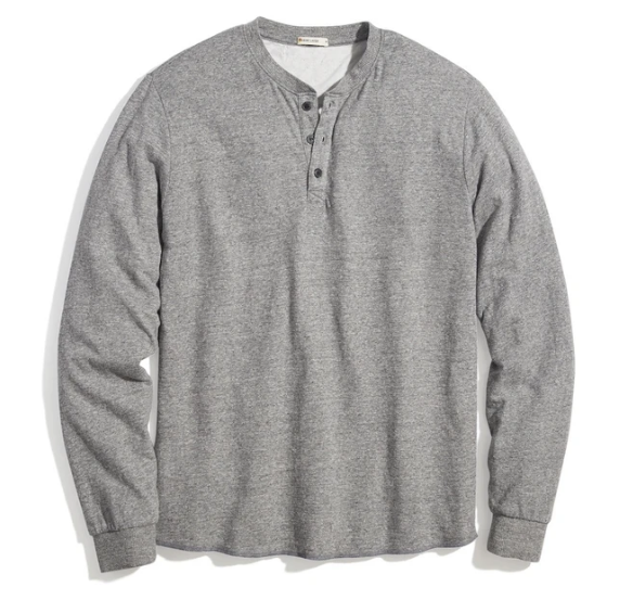 Double Knit Henley - Heather Grey