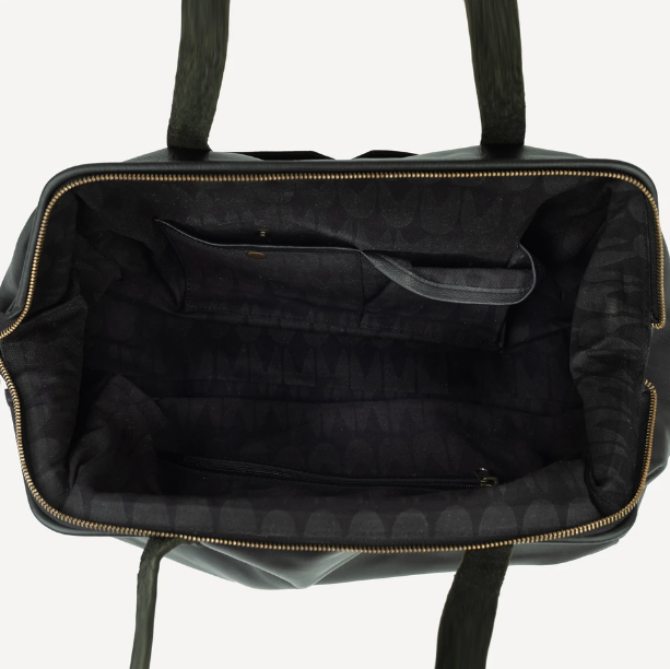 Leather Mini Weekender - Black