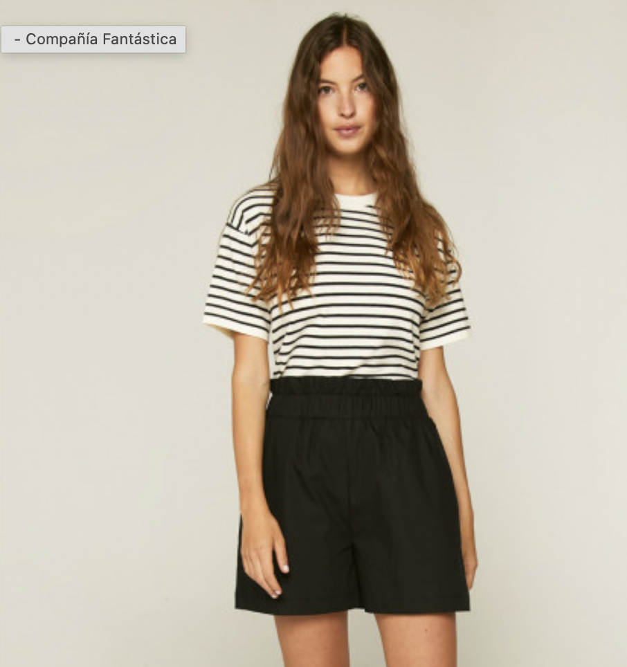 Ruffle Waisted Poplin Shorts - Black