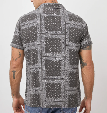 S/S Waimea Shirt - Black Bandana