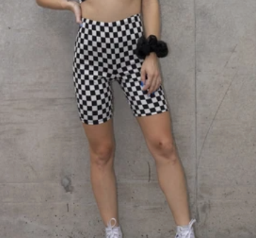 Maddy Bike Shorts - Checkered