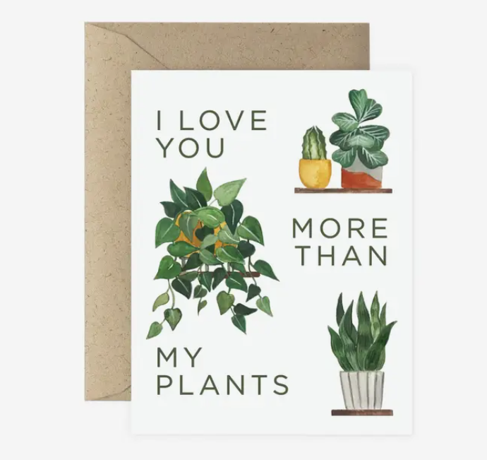 Love More Than My Plants Greeting Card