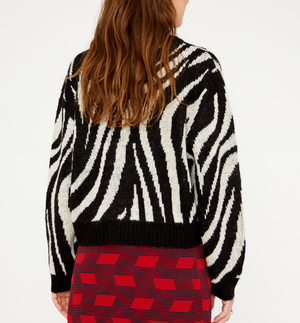 Zebra Print Sweater - Black/White