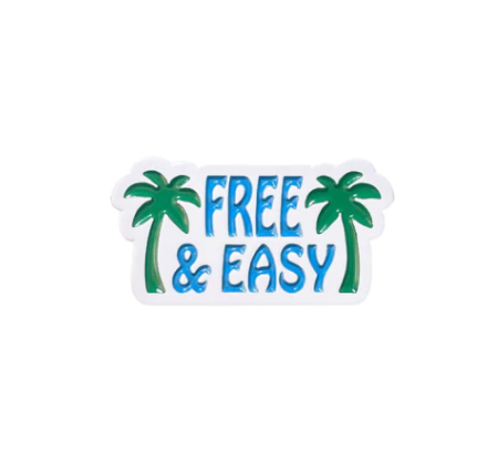 Palm Trees Enamel Pin - Blue/Green