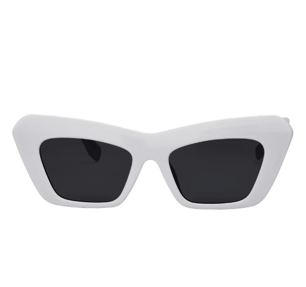 Bella Sunglasses - White/Smoke Polarized