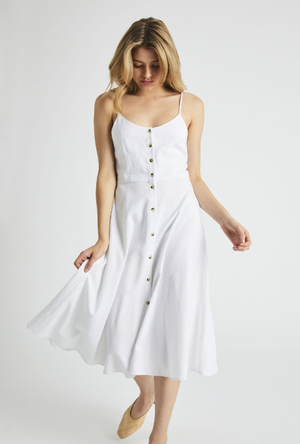 Mid Summer Linen Dress - White