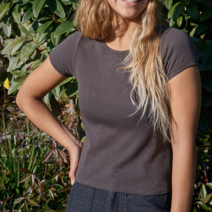 Hemp Ribsy Tee - Faded Black